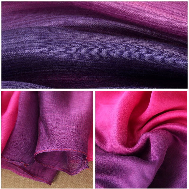 SNUG STAR Cotton Silk Scarf Elegant Soft Wraps Color Shade Scarves for Women (Rose red) - Image 5
